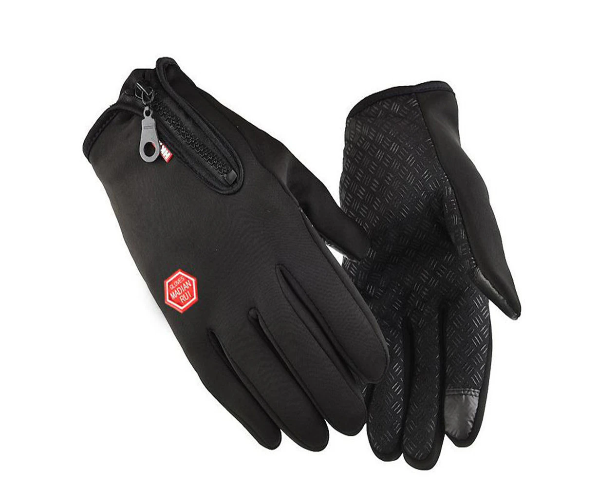 Touch Screen Gloves Water Resistant Ski Snow Gloves-Black