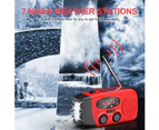 AM FM Weather Hand Crank Emergency Radio - Red