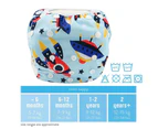 Kids Adjustable Reusable Swimming Nappy Diaper - Butterfly Flowers