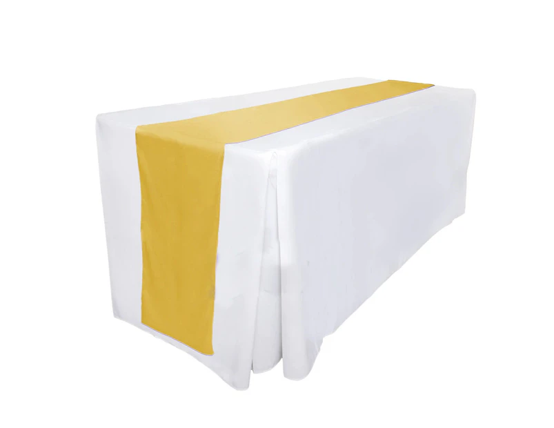 Cloth Chair Wedding Event Sequin Satin Table Runners and Covers - Gold
