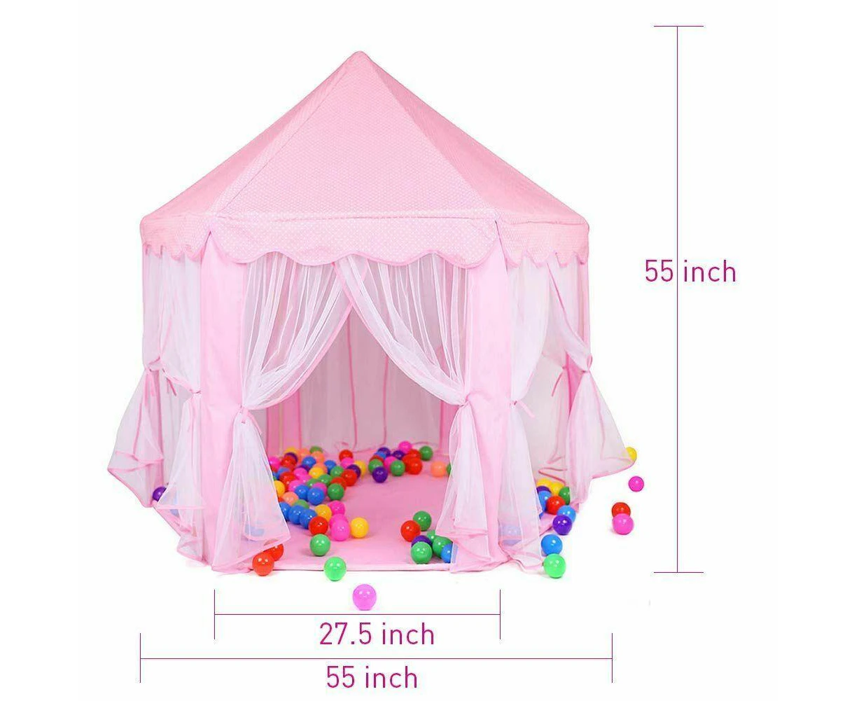 Princess Boys and Girls Hexagon Kids Playhouse Fairy Tent House - Pink