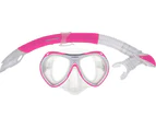 Crystal Junior Silicone Mask and Snorkel Set (Pink)