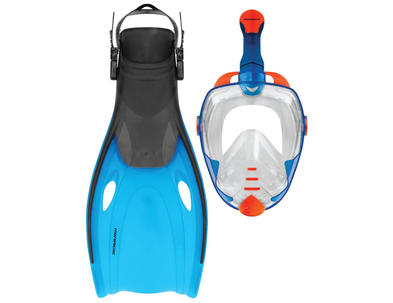 Galaxy2 Adult Mask, Snorkel and Fin Set (Blue) - Large/XL