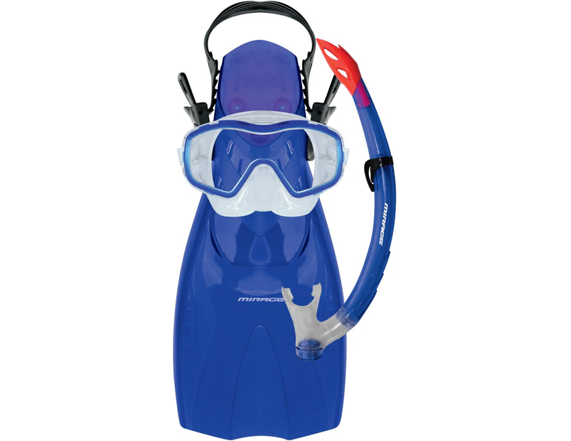 Shrimp Junior Silitex Mask Snorkel & Fin Set (Blue) - Large/XL