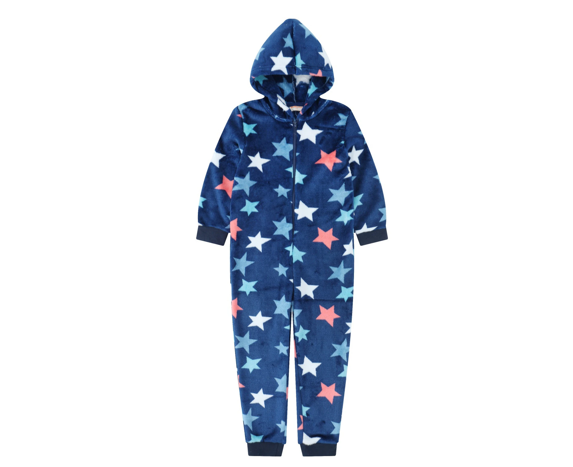 KIDS STAR FLEECE HOODED ONESIE