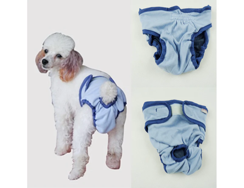 Female Sanitary Dog Nappy Underpants Diaper Pants Pink Plain Colours M L XL Light Blue