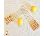 Metal BBQ Skewers Reusable Grill Wooden Handle 31cm - 24 pcs