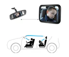Shatterproof Adjustable Safety Monitor Toddler Infant Rear Facing Car Seat