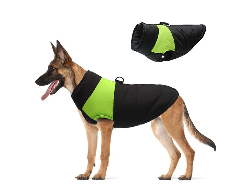 Winter Warm Pet Jacket Coat For Middle Large Dogs-S-Green