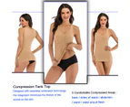 Bonivenshion Women's Compression Shaper Tummy Control Cami Shaper Removable Pads Seamless Shaping Camisole Built in Bra Padded Tank Top-Brown