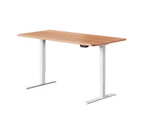 Artiss Sit Stand Desk Electric Standing Desks White & Oak 140cm