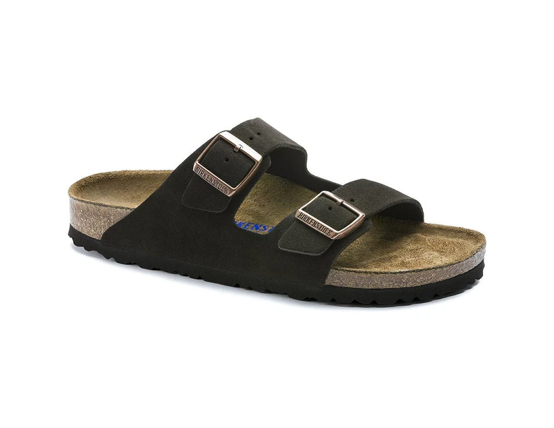 Birkenstock - Arizona Suede Leather Soft Footbed Sandal - Mocca