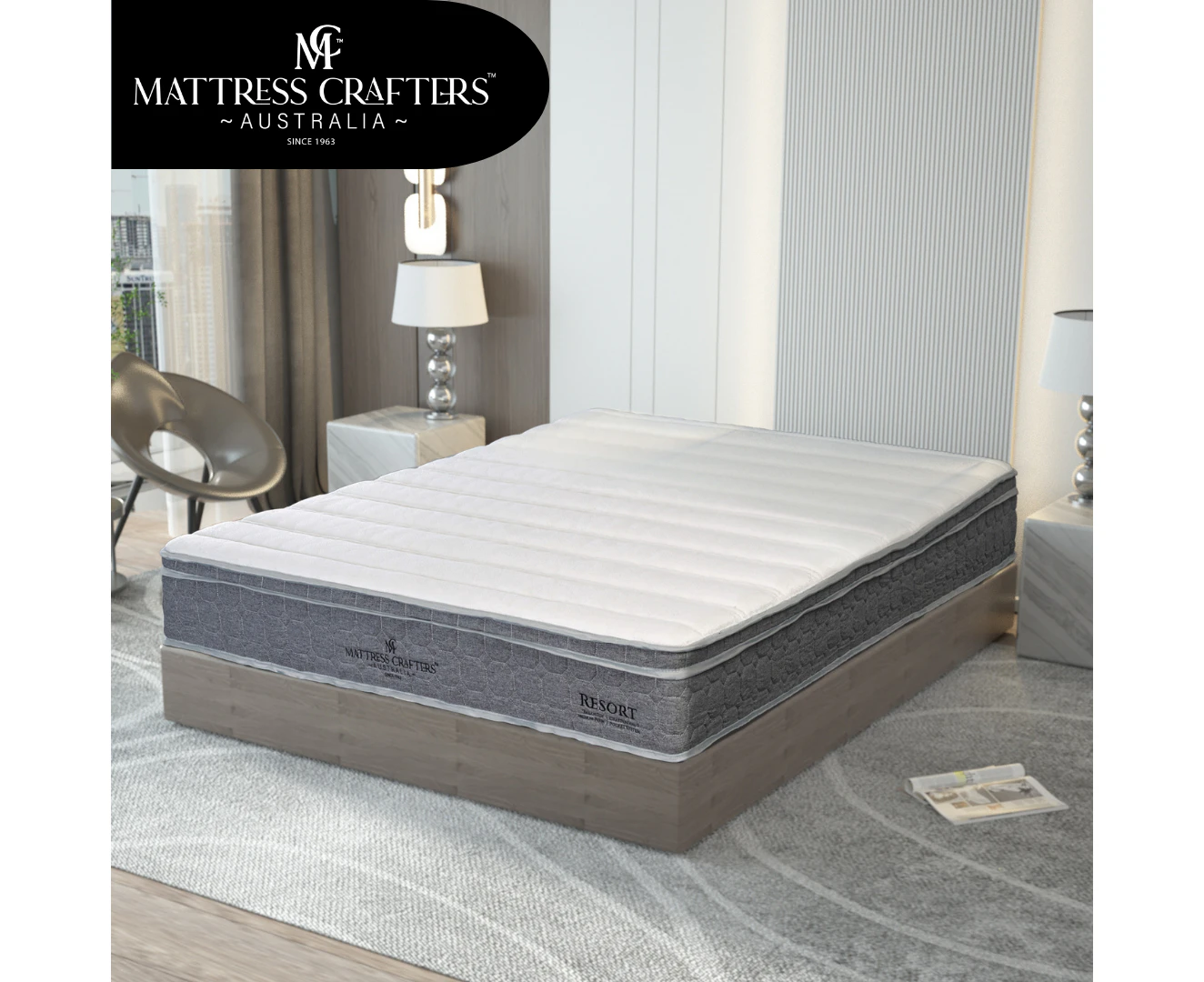 Mattress Crafters Resort HD Foam 7 Zone Pocket Spring Euro Top - Double Queen King Single