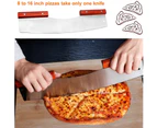Large Pizza Rocker Cutter with Knife Sharpener 16" Cover - Silver