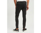 CALLI Men's Ripped Jeans - Washed Black - Jeans