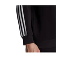 Adidas Mens Pullover 3 Stripe French Terry Sweatshirt/Jumper Black/White - Black
