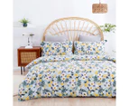 Dreamaker Cotton Sateen Quilt Cover Set - Green To Alice Print