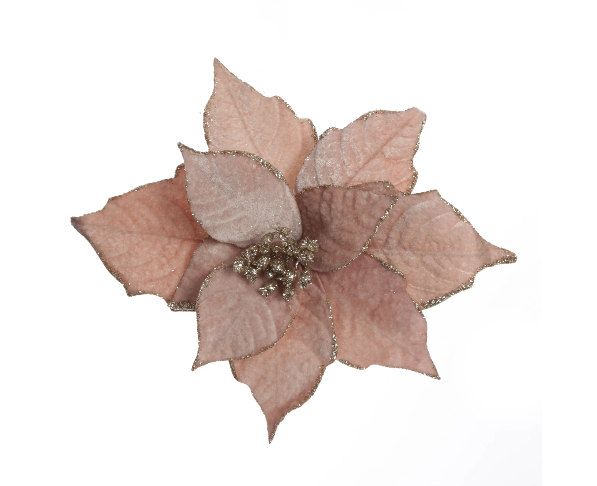 Poinsettia Light Pink Clip On 25cm