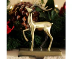 Antique Gold 3D Reindeer Christmas Stocking Hanger