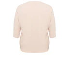 Autograph Knitwear Long Sleeve V Neck Dolman Sleeve Jumper - Womens - Plus Size Curvy - Pink