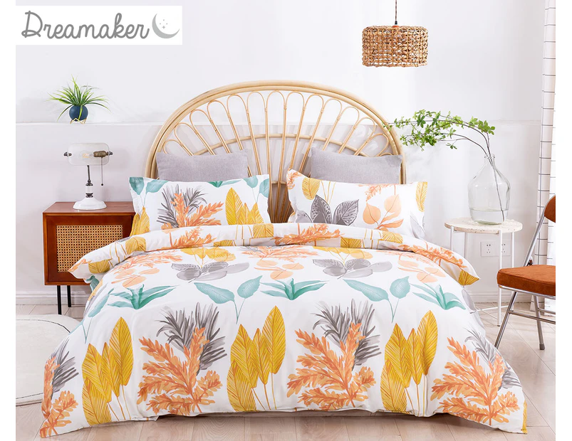 Dreamaker Cotton Sateen Quilt Cover Set - Autumn Print