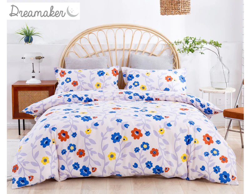 Dreamaker Cotton Sateen Quilt Cover Set - Summer Print