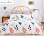 Dreamaker Cotton Sateen Quilt Cover Set - Fern Print