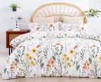 Dreamaker Cotton Sateen Quilt Cover Set - Daisy Print