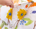 Dreamaker Cotton Sateen Quilt Cover Set - Lily In Orange Print