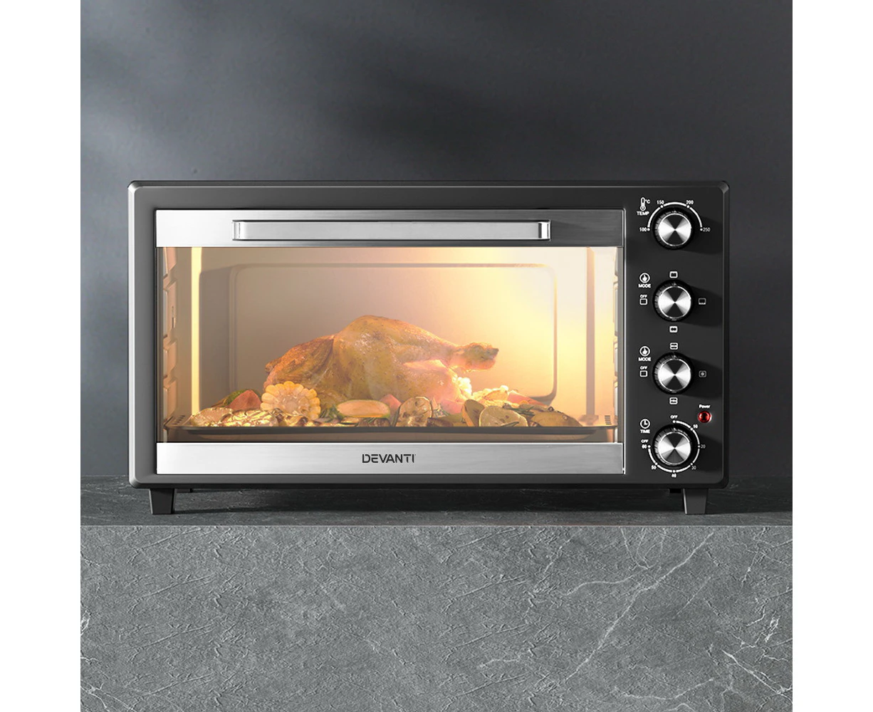 Devanti 60L Convection Oven Electric Fryer Ovens 2000W