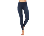 Adore Womens Fleece Lined Leggings High Stretch Yoga Pants with Pockets-Navy Blue
