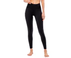 Adore Womens Fleece Lined Leggings High Stretch Yoga Pants with Pockets-Black