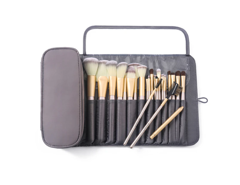 Portable Makeup Brush Organizer Makeup Brush Bag for Travel Cosmetic Bag Makeup Brush Roll Up Case Pouch Holder,Grey