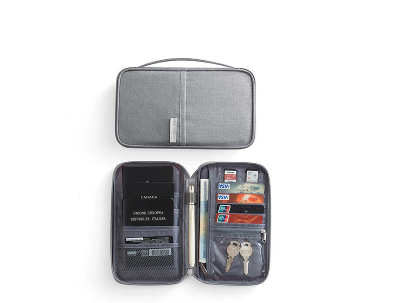 Portable Passport Holder Passport Wallet Travel Wallet Travel Document Organizer,Grey