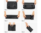 8 Set Packing Cubes Travel Luggage Organizer for Suitcase Clothes Storage Bag,Black(One Free Giveaway As Seen On Photo)