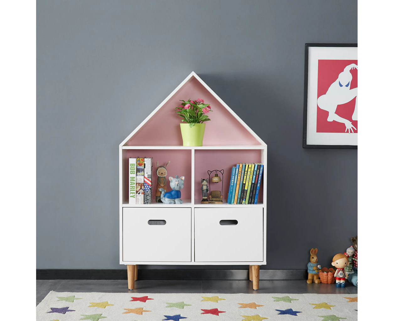 ALL 4 KIDS White Ivy Low Kids Bookcase Storage Unit