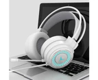 G58 LED Light Gaming Headset Stereo Wired Bass Headphone with Mic for PC/Laptop-White