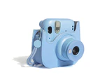 Camera Protective Case Shock-proof Anti-scratch Digital Camera Retro Faux Leather Carrying Pouch with Shoulder Strap for Fujifilm-Instax Mini 11-Blue