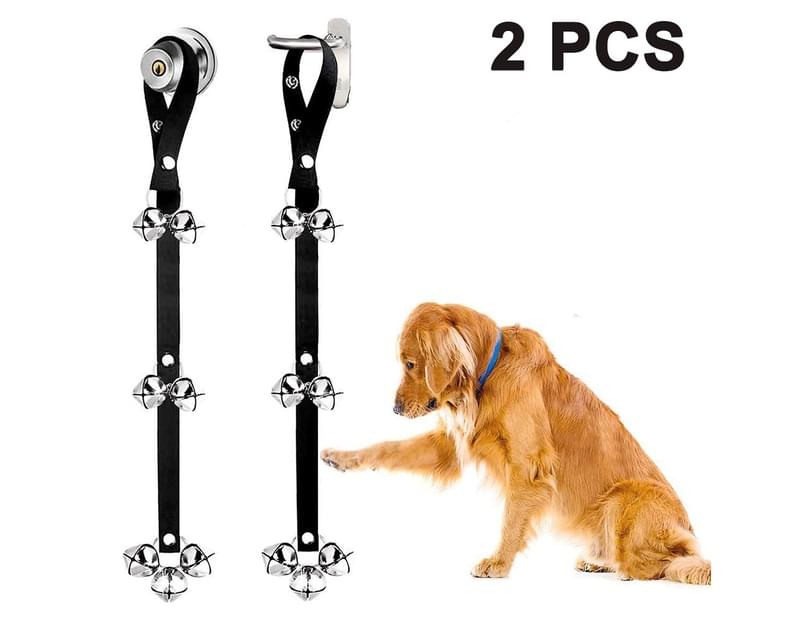 Supet Dog Doorbells and Training Bells 2 Pieces Premium Quality Adjustable Door Bell Dog Bells for Door Knob Dog Training,Dog Bells for Potty Training. 