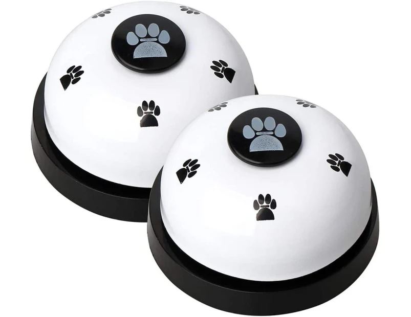 2 Pieces Pet Training Bells, Dog Doorbell Dog Bells for Potty Cat Training, Potty Training Communication Device with Big Button(White)