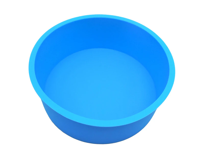6inch Silicone Round Pudding Muffin Mousse Mold Cake Pan Non Stick Baking Tray-Blue