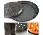 28/32cm Steel Non-stick Pizza Baking Pan Plate with Hole Bakeware Baking Tool