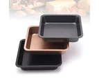 8 inch Carbon Steel Non-stick Square Cake Pan Baking Tray Kitchen Bakeware Tool-Champagne Golden
