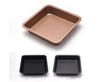 8 inch Carbon Steel Non-stick Square Cake Pan Baking Tray Kitchen Bakeware Tool-Champagne Golden