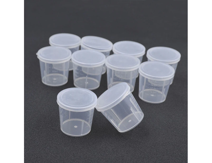 10Pcs Plastic Measuring Cups Lab Chemistry Kitchen Liquid Measure Tool 30ml