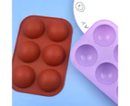 6 Holes Cake Tool Convenient Easy-using DIY Tool Mold Cake Chocolate Mould for Home-Brick Red
