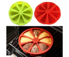 8 Fan-Shaped Cavity Silicone Cake Pizza Slices DIY Baking Mould Kitchen Tool-Red