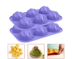 6 Cavity Cake Mold Pumpkin Shaped Multi-purpose Non-stick DIY Pastry Decorating Dessert Mold for Mousse-Purple