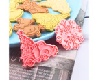 6Pcs/Set Cookie Stamps Christmas Design Easy to Demold Plastic 3D Biscuit Plunger Mold Baking Tools