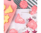 6Pcs/Set Cookie Stamps Christmas Design Easy to Demold Plastic 3D Biscuit Plunger Mold Baking Tools